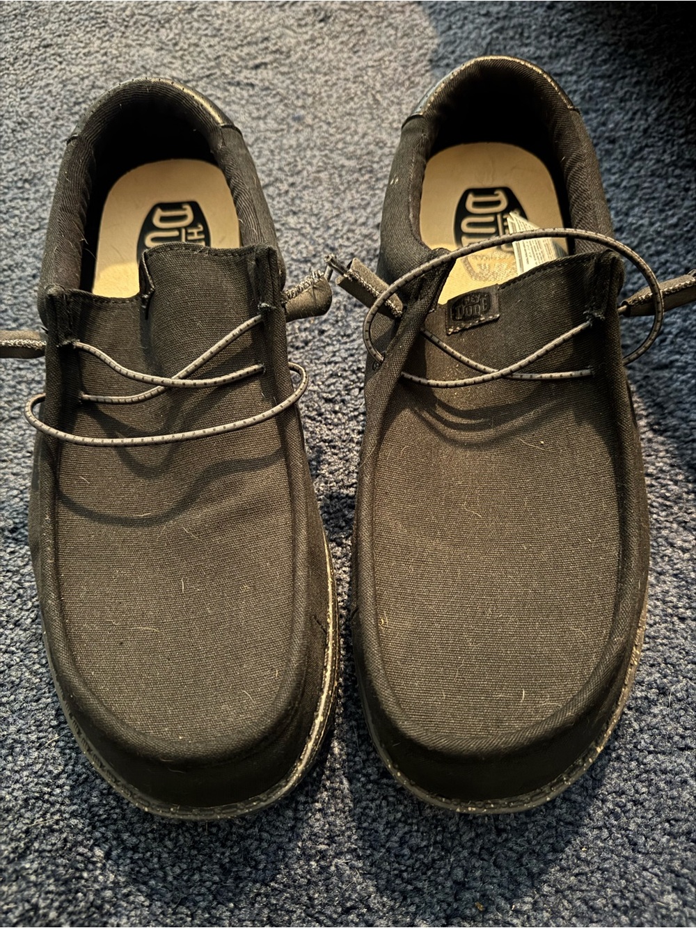 Hey Dude Men’s Black Canvas Slip-On Loafers